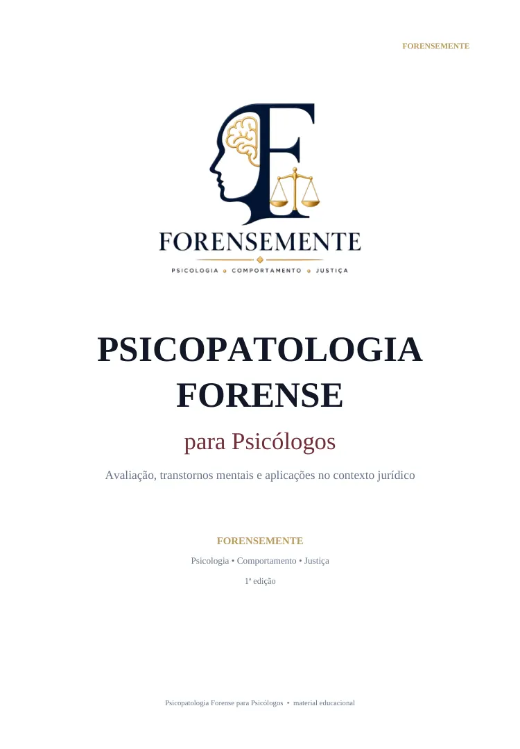 Capa do manual Psicopatologia Forense para Psicólogos